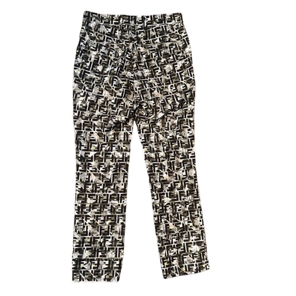 Fendi Black and White Patterned Pants